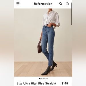 Liza Ultra High Rise Straight Jeans color Icarian